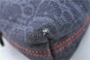 Authentic Christian Dior Trotter Pouch Purse Denim Leather Navy Blue J1376