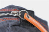Authentic Christian Dior Trotter Pouch Purse Denim Leather Navy Blue J1376