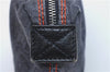 Authentic Christian Dior Trotter Pouch Purse Denim Leather Navy Blue J1376