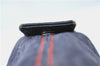 Authentic Christian Dior Trotter Pouch Purse Denim Leather Navy Blue J1376