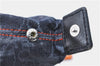 Authentic Christian Dior Trotter Pouch Purse Denim Leather Navy Blue J1376