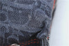 Authentic Christian Dior Trotter Pouch Purse Denim Leather Navy Blue J1376