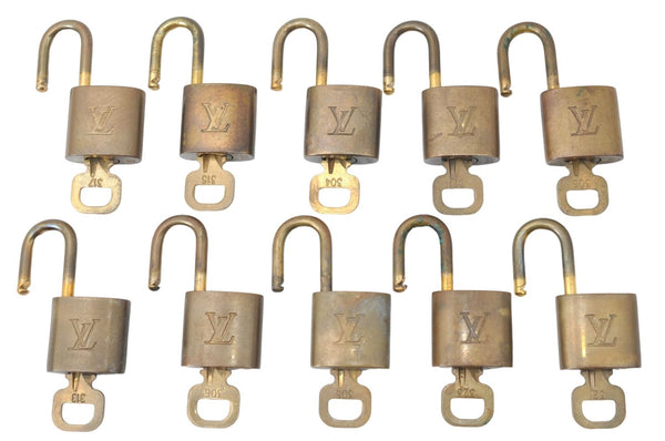 Authentic Louis Vuitton Padlock & Keys 10Set LV J1383