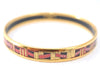 Authentic HERMES Email PM Bangle Ribbon Motif Gold Black Red J1393