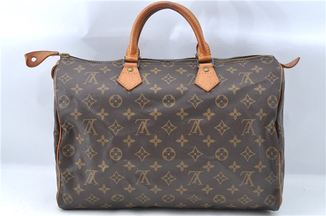 Authentic Louis Vuitton Monogram Speedy 35 Hand Boston Bag M41524 LV J1396