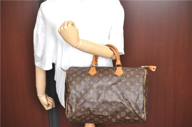 Authentic Louis Vuitton Monogram Speedy 35 Hand Boston Bag M41524 LV J1396