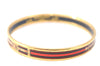 Authentic HERMES Email PM Bangle Belt Motif Gold Red Black J1411