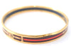 Authentic HERMES Email PM Bangle Belt Motif Gold Red Black J1411