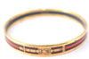 Authentic HERMES Email PM Bangle Belt Motif Gold Red Black J1411