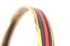 Authentic HERMES Email PM Bangle Belt Motif Gold Red Black J1411