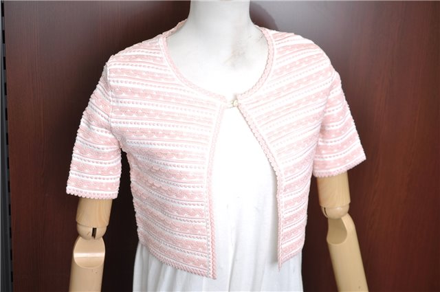 Authentic Christian Dior Cardigan Rayon USA Size 6 Light Pink CD J1412