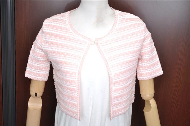 Authentic Christian Dior Cardigan Rayon USA Size 6 Light Pink CD J1412