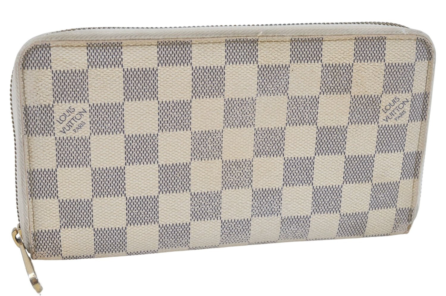 Authentic Louis Vuitton Damier Azur Zippy Organizer Long Wallet N60012 LV J1421