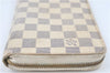 Authentic Louis Vuitton Damier Azur Zippy Organizer Long Wallet N60012 LV J1421