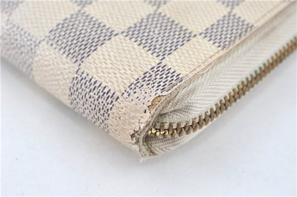 Authentic Louis Vuitton Damier Azur Zippy Organizer Long Wallet N60012 LV J1421