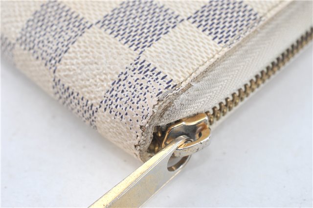 Authentic Louis Vuitton Damier Azur Zippy Organizer Long Wallet N60012 LV J1421