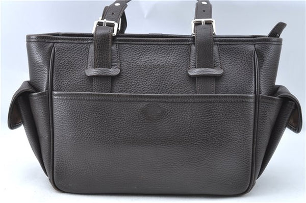 Authentic BURBERRY Vintage Leather Shoulder Tote Bag Brown J1423