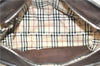 Authentic BURBERRY Vintage Leather Shoulder Tote Bag Brown J1423