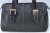 Authentic Burberrys Vintage Leather Hand Bag Purse Black J1424