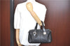 Authentic Burberrys Vintage Leather Hand Bag Purse Black J1424