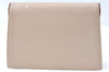 Authentic YVES SAINT LAURENT Clutch Hand Bag Purse Leather Beige J1428