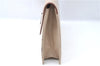 Authentic YVES SAINT LAURENT Clutch Hand Bag Purse Leather Beige J1428