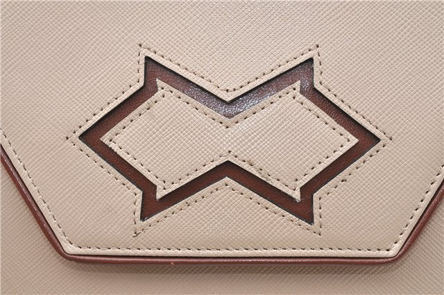 Authentic YVES SAINT LAURENT Clutch Hand Bag Purse Leather Beige J1428