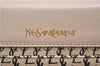 Authentic YVES SAINT LAURENT Clutch Hand Bag Purse Leather Beige J1428