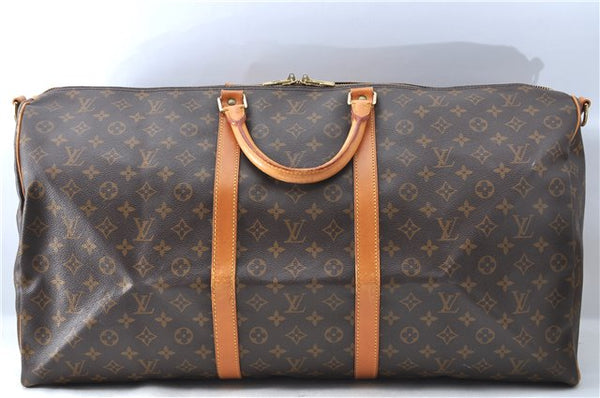 Auth Louis Vuitton Monogram Keepall Bandouliere 60 Boston Bag M41412 LV J1430