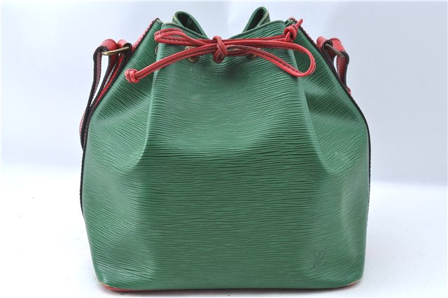 Auth Louis Vuitton Epi Petit Noe Bi-color Green x Red M44147 Shoulder Bag J1433