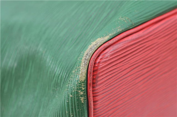 Auth Louis Vuitton Epi Petit Noe Bi-color Green x Red M44147 Shoulder Bag J1433