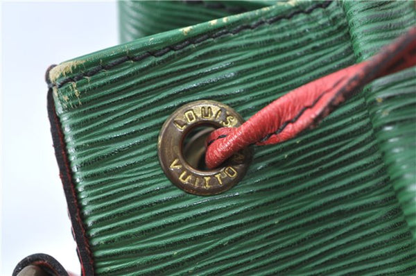 Auth Louis Vuitton Epi Petit Noe Bi-color Green x Red M44147 Shoulder Bag J1433