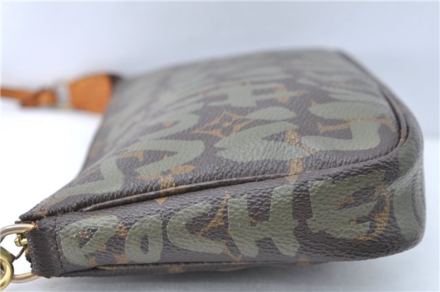 Louis Vuitton Monogram Graffiti Pochette Accessoires Pouch Green M92191 LV J1446