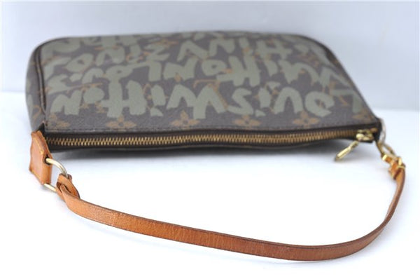 Louis Vuitton Monogram Graffiti Pochette Accessoires Pouch Green M92191 LV J1446