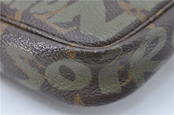 Louis Vuitton Monogram Graffiti Pochette Accessoires Pouch Green M92191 LV J1446