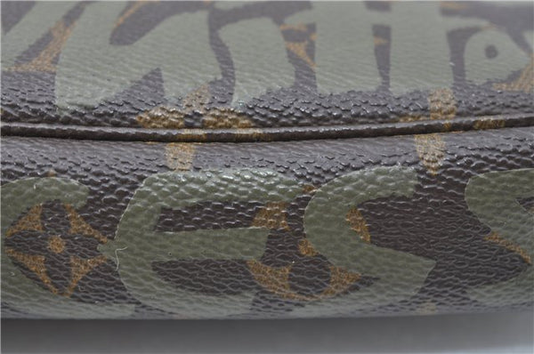 Louis Vuitton Monogram Graffiti Pochette Accessoires Pouch Green M92191 LV J1446