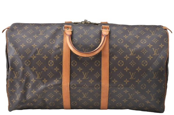 Authentic Louis Vuitton Monogram Keepall 55 Travel Boston Bag M41424 LV J1454