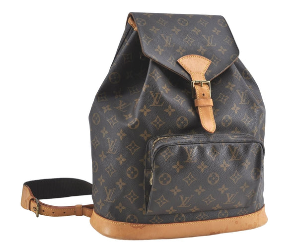 Authentic Louis Vuitton Monogram Montsouris GM Backpack M51135 LV J1459
