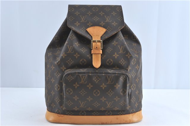 Authentic Louis Vuitton Monogram Montsouris GM Backpack M51135 LV J1459