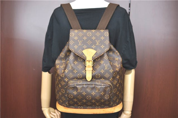 Authentic Louis Vuitton Monogram Montsouris GM Backpack M51135 LV J1459