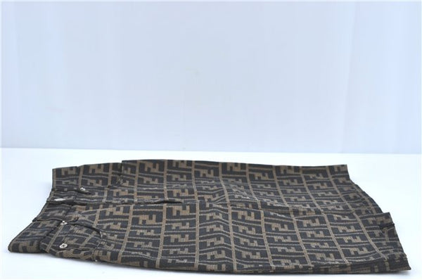 Authentic FENDI Zucca Skirt Cotton USA 4 26 inch Brown Balck J1478