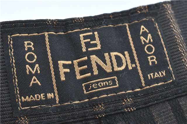 Authentic FENDI Zucca Skirt Cotton USA 4 26 inch Brown Balck J1478