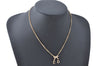 Authentic Christian Dior Ribbon Gold Tone Chain Pendant Necklace CD J1479