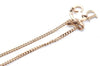 Authentic Christian Dior Ribbon Gold Tone Chain Pendant Necklace CD J1479