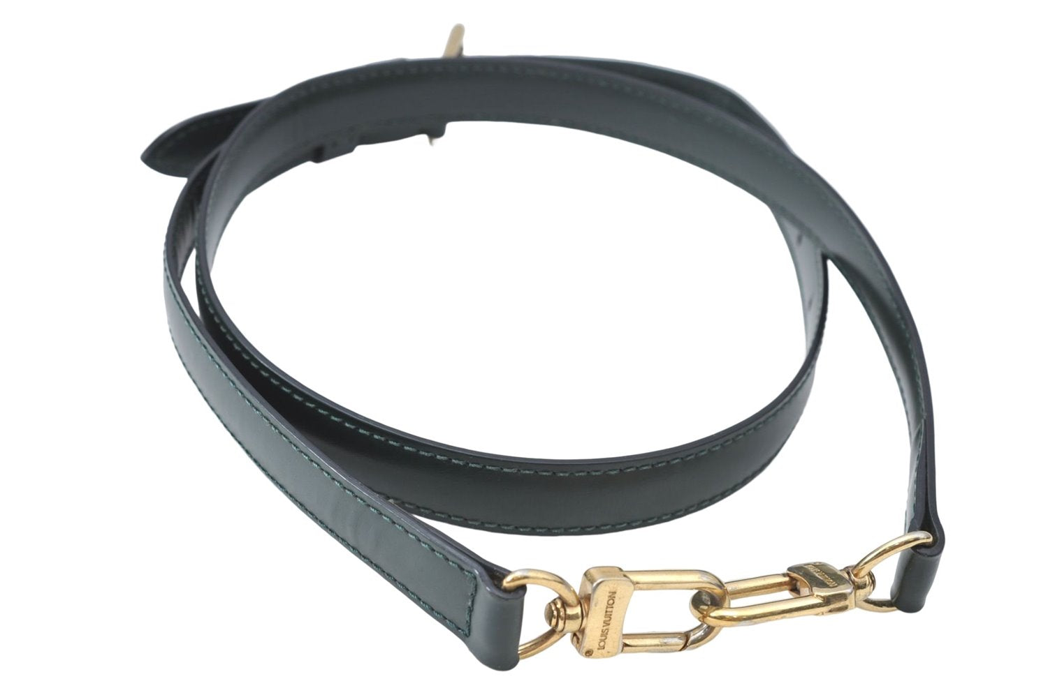 Authentic Louis Vuitton Leather Shoulder Strap Green 36.8-43.9