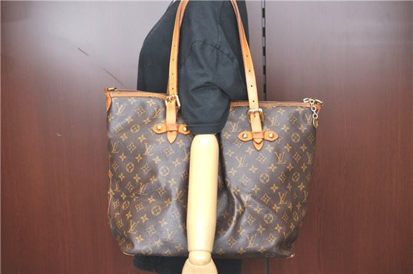 Authentic Louis Vuitton Monogram Palermo GM Shoulder Tote Bag M40146 LV J1492