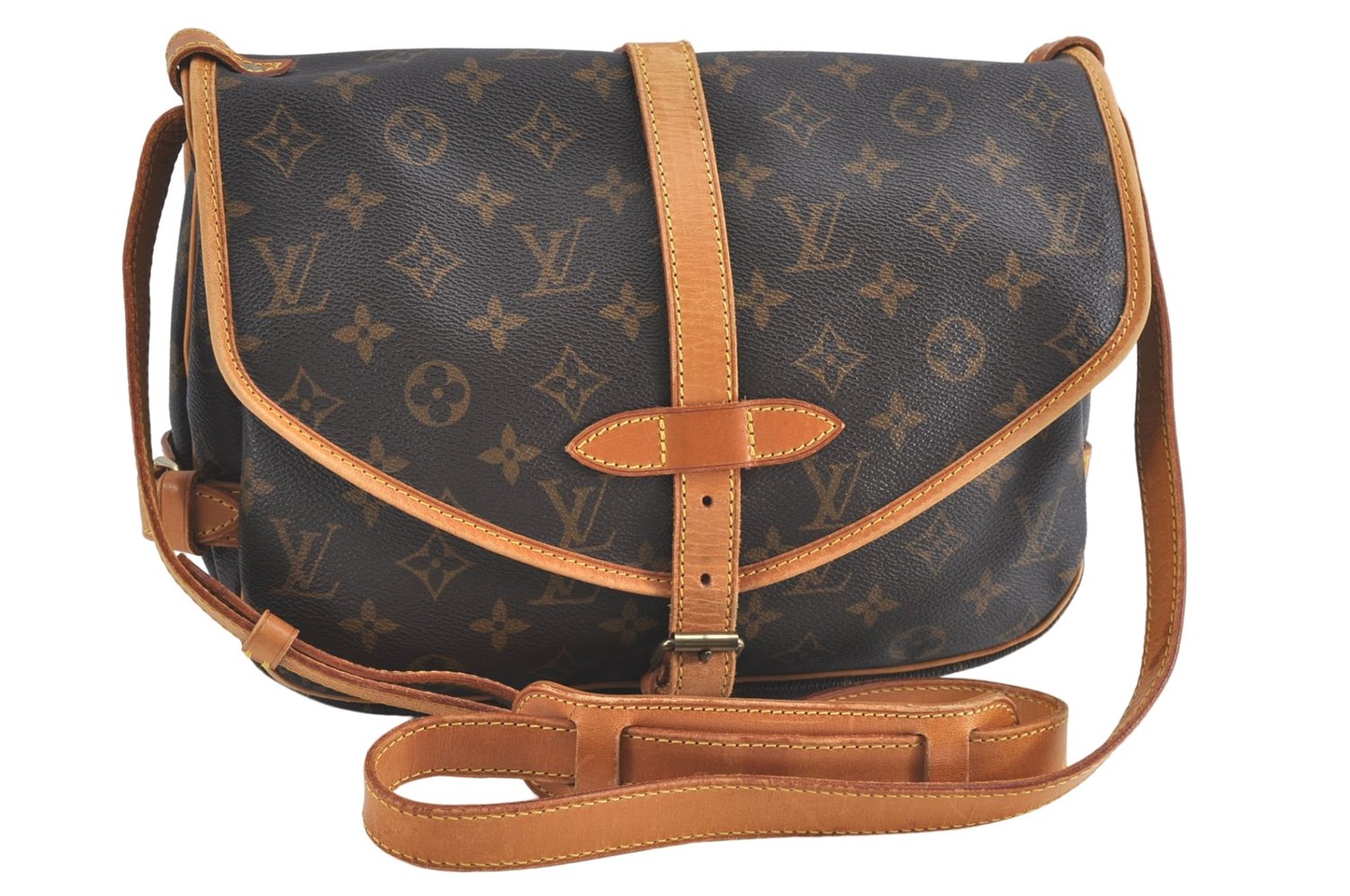 Auth Louis Vuitton Monogram Saumur 30 Shoulder Cross Body Bag M42256 LV J1509