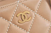 Authentic CHANEL Wild Stitch Matelasse Calf Skin Shoulder Hand Bag Beige J1511