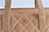 Authentic CHANEL Wild Stitch Matelasse Calf Skin Shoulder Hand Bag Beige J1511