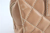 Authentic CHANEL Wild Stitch Matelasse Calf Skin Shoulder Hand Bag Beige J1511